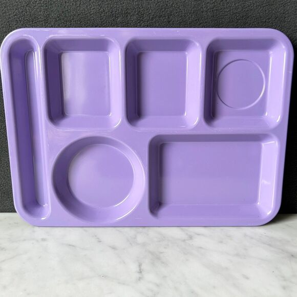 School Cafeteria Lunch Trays 6 Compartments Purple-Navy Blue Melamine 14" x 10" - Picture 2 of 9